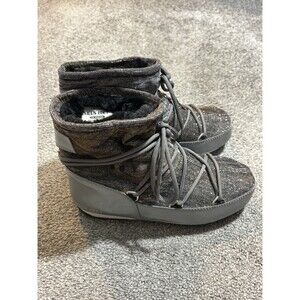 Tecnica Moon Boots Low Grey Silver Size 38 EUR 6 US The Original Moon Boot